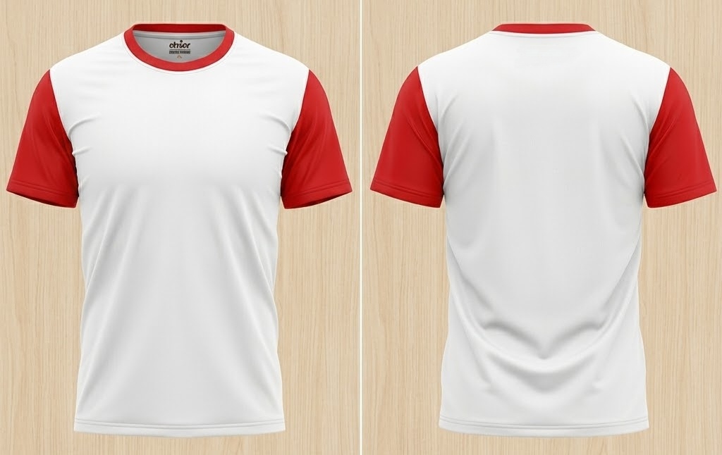 PP Jersey - 110  GSM (Body White Sleeve Red)